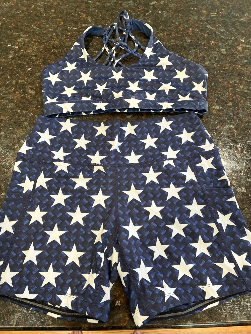 Constantly Varied Gear CVG Blue Navy Starstruck Shorts & Bra Large